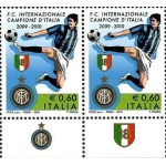 ITALIA - 2010 - Inter campione d'Italia - 2 v. in coppia con 2 bandelle differenti