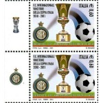 ITALIA - 2011 - Inter vincitore della Coppa Italia - 2 v. in coppia con 2 bandelle differenti