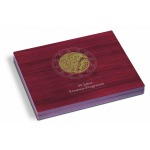 PREVENDITA: LEUCHTTURM - Cofanetto VOLTERRA in legno con 1 ripiano a 23 caselle rotonde da 32 mm per 2 € Erasmus in capsula- Mogano