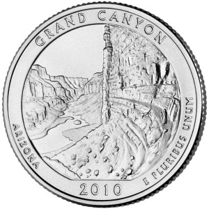 STATI UNITI - 2010 - 25 c. Parchi: Grand Canyon (Arizona) - Coppia zecche D + P FDC