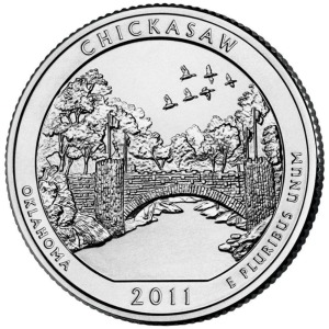 STATI UNITI - 2011 - 25 c. Parchi: Chickasaw National Recreation Area (Oklahoma) - Coppia zecche D + P FDC