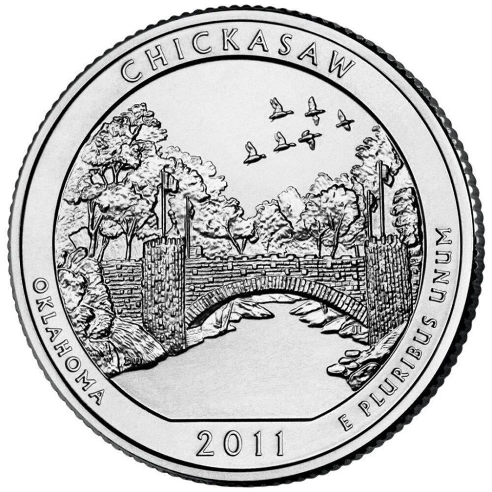 2011 25 c. Parchi Chickasaw National Recreation Area Oklahoma USA 1 STATI UNITI - 2011 - 25 c. Parchi: Chickasaw National Recreation Area (Oklahoma) - Coppia zecche D + P FDC