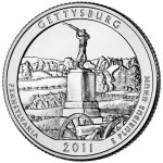 STATI UNITI - 2011 - 25 c. Parchi: Gettysburg National Military Park (Pennsylvania) - Coppia zecche D + P FDC