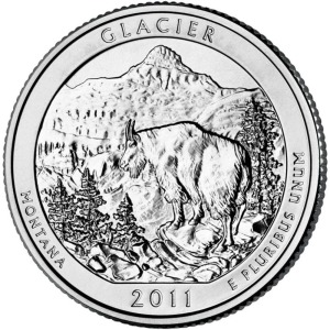 STATI UNITI - 2011 - 25 c. Parchi: Glacier (Montana) - Coppia zecche D + P FDC