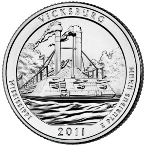 STATI UNITI - 2011 - 25 c. Parchi: Vicksburg National Military Park (Mississippi) - Coppia zecche D + P FDC