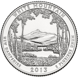 STATI UNITI - 2013 - 25 c. Parchi: White Mountain National Forest (New Hampshire) - Tris zecche D + P + S FDC