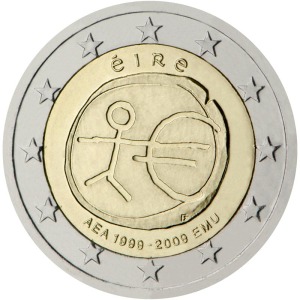 2009 2 euro 10° dellUnione Economica Monetaria Irlanda