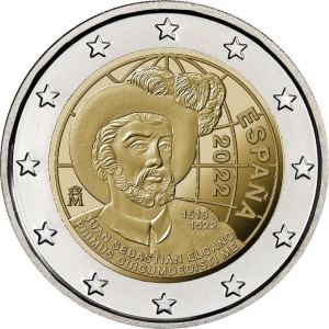 2022 2 Euro 500° del primo giro del mondo di Juan Sebastian Elcano Spagna