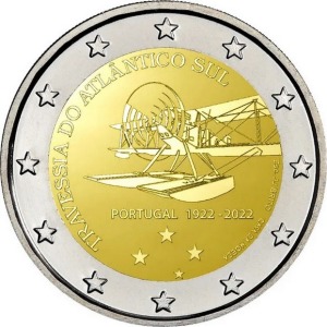 2022 2 Euro Prima trasvolata dell Atlantico meridionale Portogallo