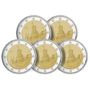 2022 2 Euro Thuringen Castello di Wartburg Germania 5 zecche
