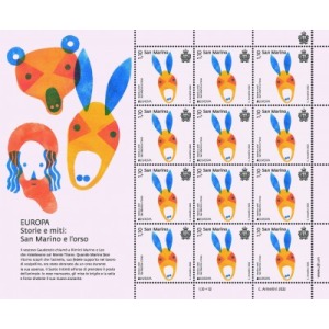 SAN MARINO - 2022 - Europa: Storie e miti - 2 MF da 12 v. con illustrazione