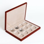 LEUCHTTURM - Astuccio SIENA in legno a 12 caselle rotonde per Magic Capsules L - Mogano