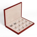 LEUCHTTURM - Astuccio SIENA in legno a 12 caselle rotonde per Magic Capsules S - Mogano