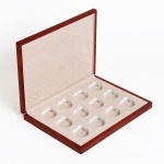 LEUCHTTURM - Astuccio SIENA in legno a 12 caselle rotonde per Magic Capsules S - Mogano