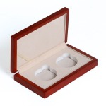 LEUCHTTURM - Astuccio SIENA in legno a 2 caselle rotonde per Magic Capsules L - Mogano