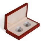 LEUCHTTURM - Astuccio SIENA in legno a 2 caselle rotonde per Magic Capsules S - Mogano