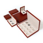 LEUCHTTURM - Astuccio SIENA in legno a 1 casella rotonda per Magic Capsules L - Mogano