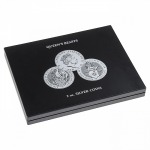 Cofanetto VOLTERRA in legno con 1 ripiano a 11 caselle rotonde per once Ag. Queen s Beasts in capsula Nero Leuchtturm 2