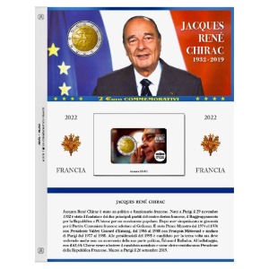 ABAFIL - Foglio 2 € COMMEMORATIVO Francia 2022 Jacques Chirac in coin card