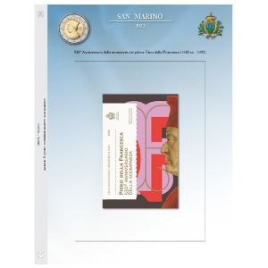 Foglio ALBUM 2 Euro SAN MARINO in folder 2022 Piero della Francesca Abafil
