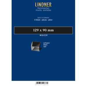 LINDNER - Strisce nere a morsetto da 129x90 mm - 8 pz.
