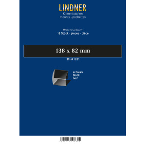 LINDNER - Strisce nere a morsetto da 138x82 mm - 13 pz.