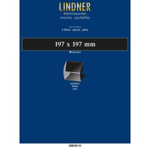 LINDNER - Strisce nere a morsetto da 197x197 mm - 4 pz.