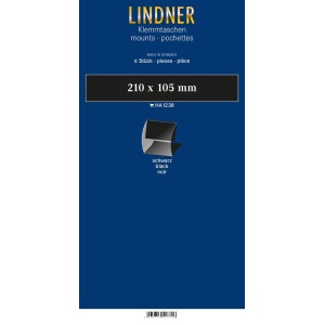 LINDNER - Strisce nere a morsetto da 210x105 mm - 6 pz.