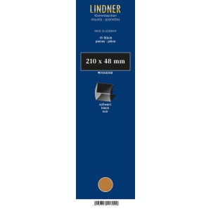 LINDNER - Strisce nere a morsetto da 210x48 mm - 15 pz.