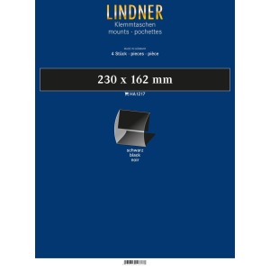 LINDNER - Strisce nere a morsetto da 230x162 mm - 4 pz.