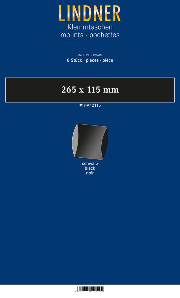 Strisce nere tubolari da 265x115 mm 8 pz. Lindner LINDNER - Strisce nere tubolari da 265x115 mm - 8 pz.