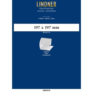 LINDNER - Strisce trasparenti a morsetto da 197x197 mm - 4 pz.