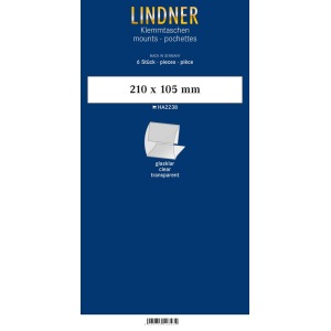 LINDNER - Strisce trasparenti a morsetto da 210x105 mm - 6 pz.