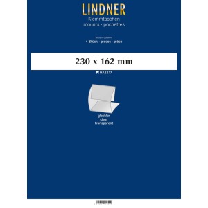 LINDNER - Strisce trasparenti a morsetto da 230x162 mm - 4 pz.