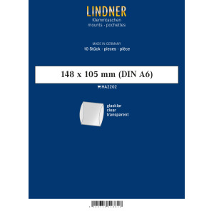 LINDNER - Strisce trasparenti tubolari da 148x105 mm - 10 pz.