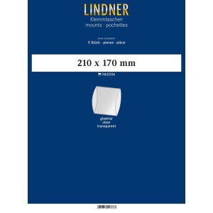LINDNER - Strisce trasparenti tubolari da 210x170 mm - 3 pz.