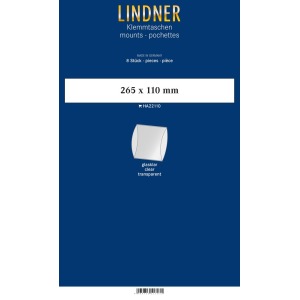 LINDNER - Strisce trasparenti tubolari da 265x110 mm - 8 pz.