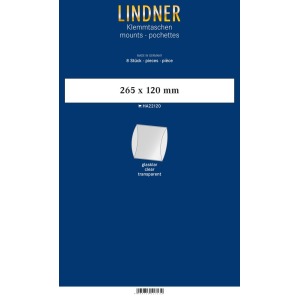 LINDNER - Strisce trasparenti tubolari da 265x120 mm - 8 pz.