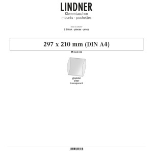 LINDNER - Strisce trasparenti tubolari da 297x210 mm - 5 pz.