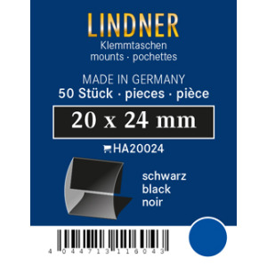 LINDNER - Taschine nere a morsetto da 20x24 mm - 50 pz.