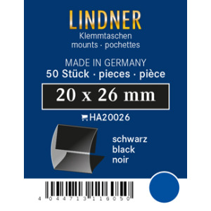 LINDNER - Taschine nere a morsetto da 20x26 mm - 50 pz.