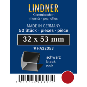 LINDNER - Taschine nere a morsetto da 32x53 mm - 50 pz.