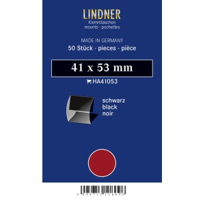 LINDNER - Taschine nere a morsetto da 41x53 mm - 50 pz.