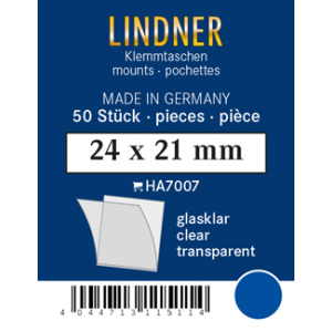 LINDNER - Taschine trasparenti da 24x21 mm - 50 pz.