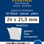 LINDNER - Taschine trasparenti da 26x21,5 mm - 50 pz.