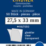 LINDNER - Taschine trasparenti da 27,5x33 mm - 50 pz.