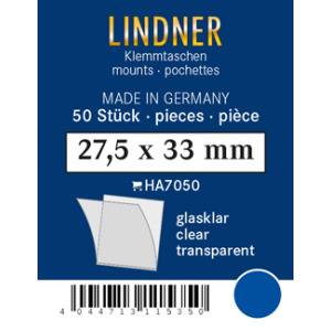 LINDNER - Taschine trasparenti da 27,5x33 mm - 50 pz.