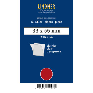 LINDNER - Taschine trasparenti da 33x55 mm - 50 pz.