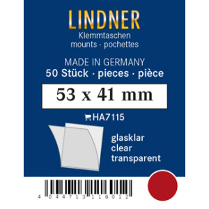 LINDNER - Taschine trasparenti da 53x41 mm - 50 pz.