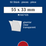 LINDNER - Taschine trasparenti da 55x33 mm - 50 pz.